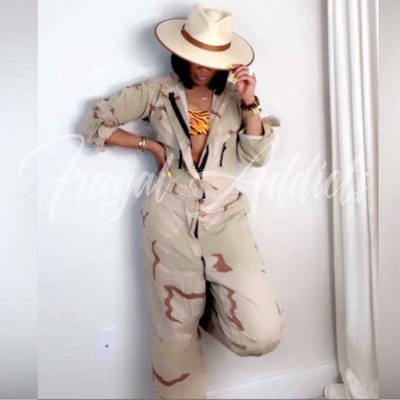 RARE VINTAGE UNISEX Official Military Special Unit Desert Camouflage Coveralls M - Picture 3 of 10